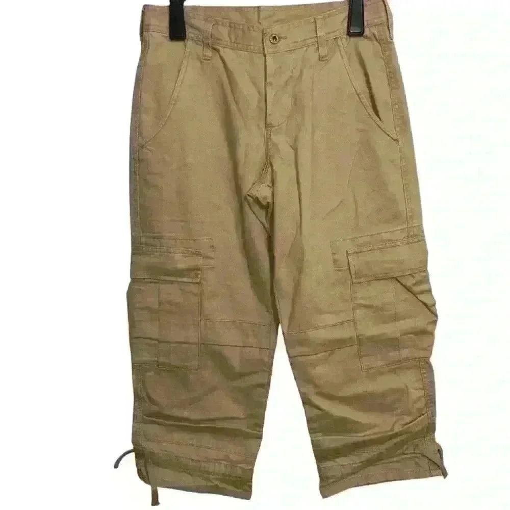 Sundance Cotton Cargo Capris Pants Khaki (thick fabric) - Size 4 100% Cotton